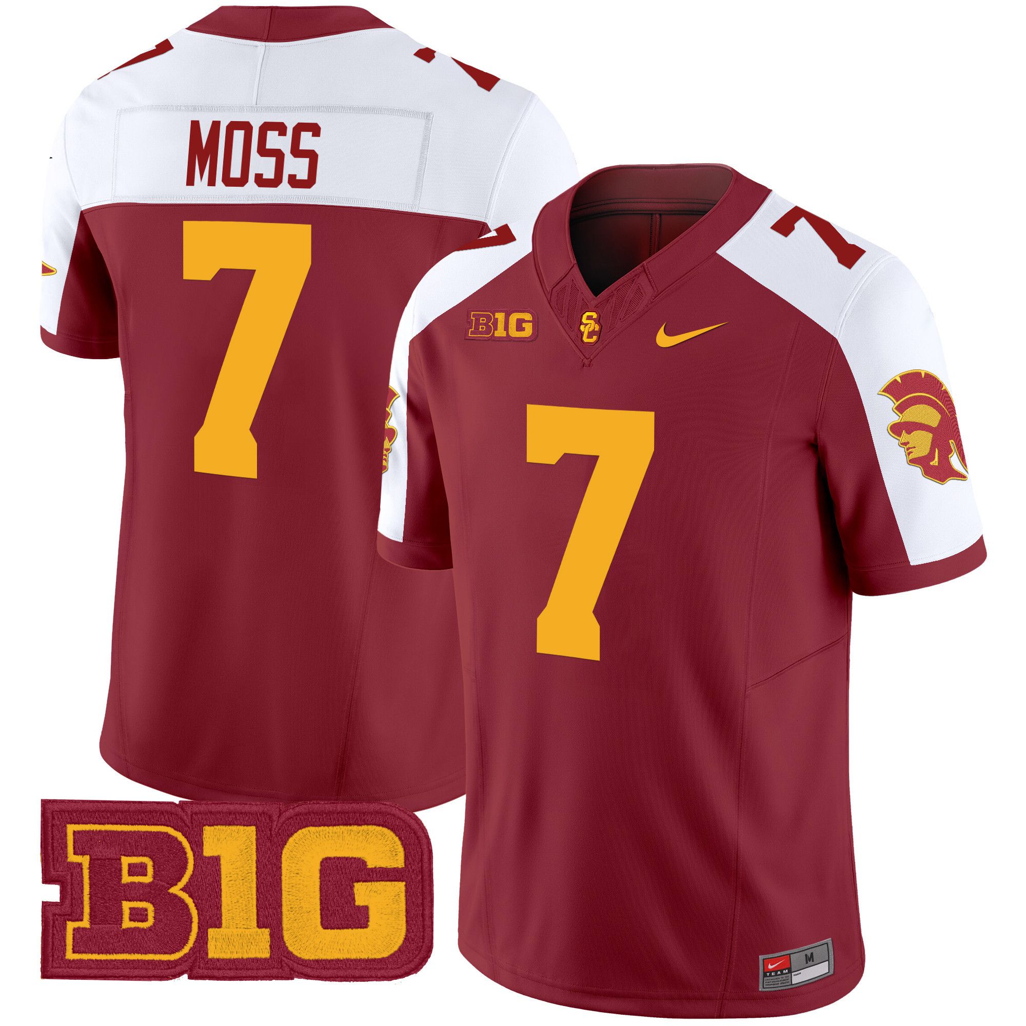 Men USC Trojans #7 Moss Red Nike 2024 Vapor Limited NCAA Jersey->ncaa teams->NCAA Jersey